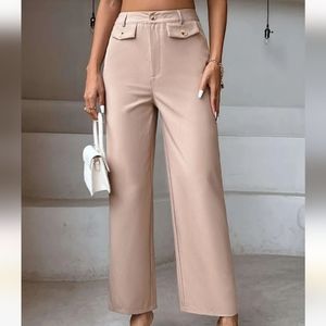 Fake Pocket Wide Leg Pants
